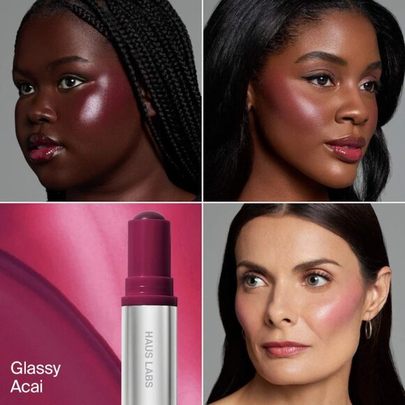 NIB ✅ Haus Labs #GLASSY ACAI Color Fuse Glassy Blush Balm Stick ✨ NIB - Picture 3 of 9